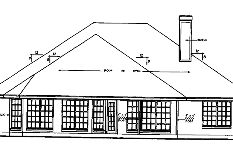Dream House Plan - Exterior - Rear Elevation for Country House Plan #42-536 - 4 bed, 2 bath
