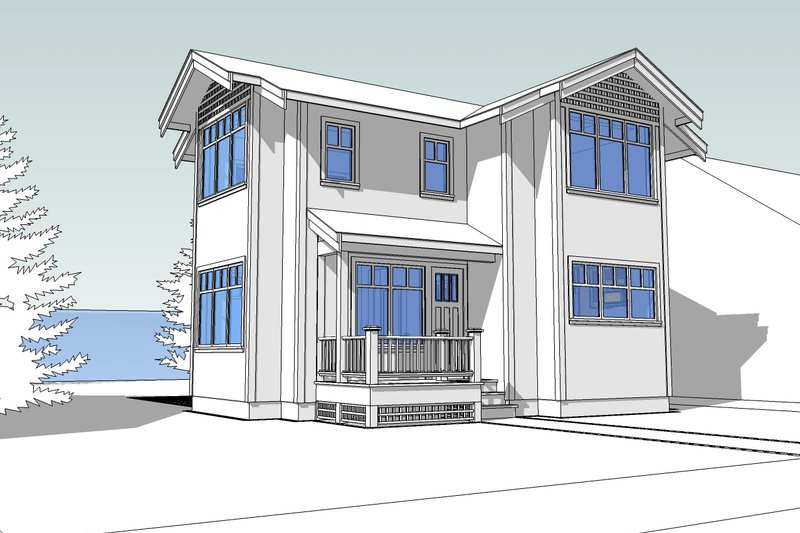 Craftsman Style House Plan - 2 Beds 2 Baths 1100 Sq/Ft Plan #528-1
