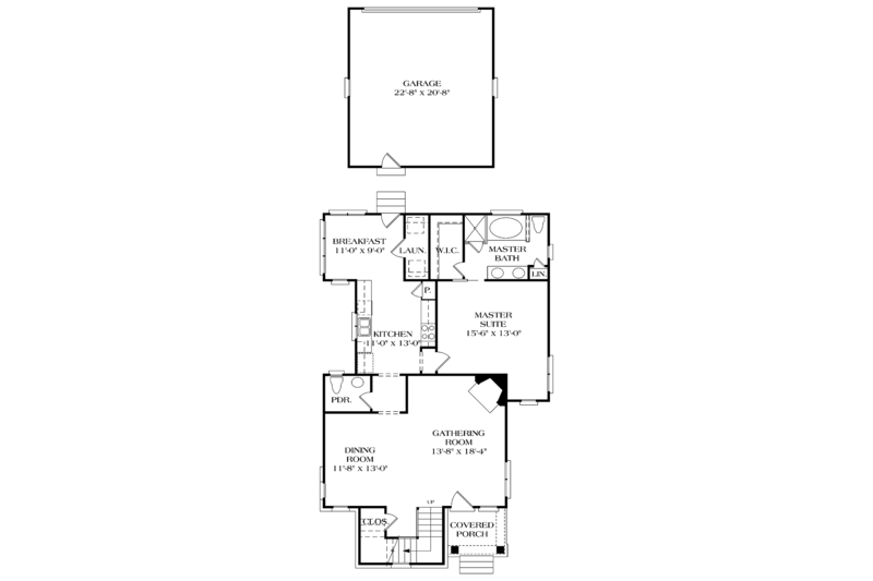 Dream House Plan - Floor Plan - Main Floor for Craftsman House Plan #453-320 - 3 bed, 2.5 bath