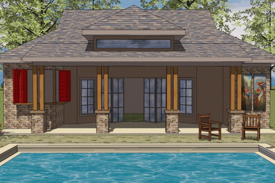 Exterior - Front Elevation for Beach House Plan #8-122 - 1 bed, 1 bath