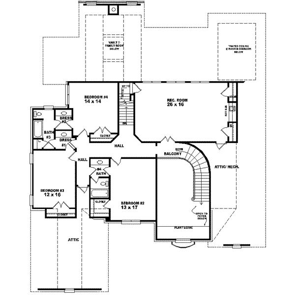 European Floor Plan - Upper Floor Plan #81-645