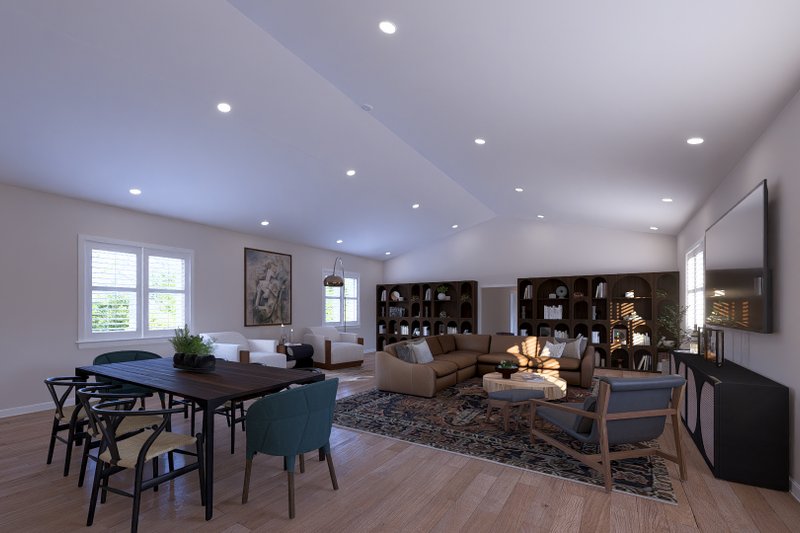 House Blueprint - Interior - Family Room for Barndominium House Plan #1060-506 - 8 bed, 5 bath