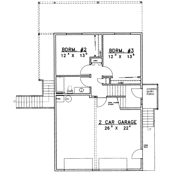 Home Plan - Traditional Floor Plan - Lower Floor Plan #117-446
