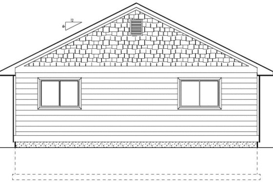Exterior - Rear Elevation for Cottage House Plan #126-145 - 3 bed, 2 bath