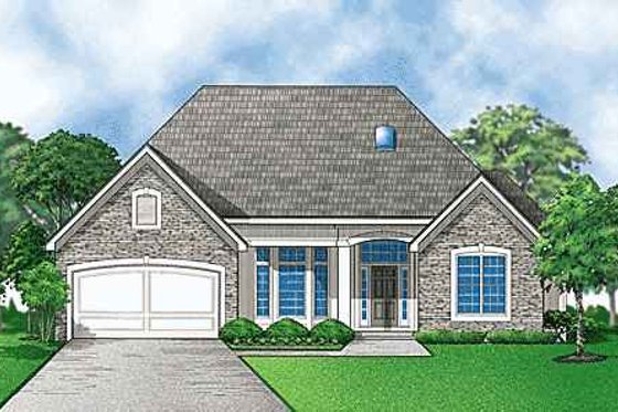 Exterior - Front Elevation for European House Plan #67-322 - 4 bed, 3 bath