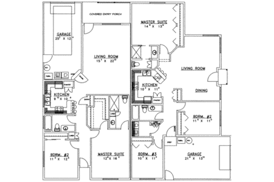 Floor Plan - Main Floor for Traditional House Plan #117-259 - 5 bed, 4 bath