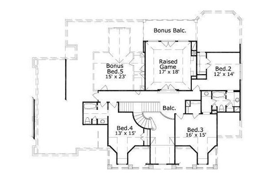 Floor Plan - Upper Floor for Traditional House Plan #411-467 - 4 bed, 3.5 bath