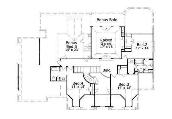 Traditional Floor Plan - Upper Floor Plan #411-467