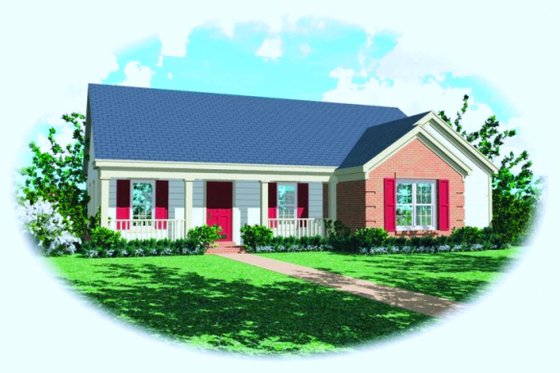 Exterior - Front Elevation for Traditional House Plan #81-492 - 4 bed, 2 bath