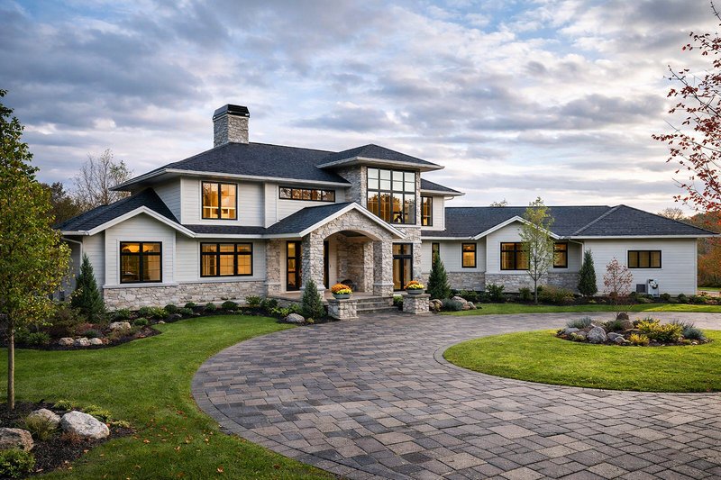 Dream House Plan - Exterior - Front Elevation 3 for Contemporary House Plan #928-287 - 4 bed, 3.5 bath