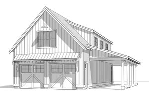 Exterior - Front Elevation 4 for Farmhouse House Plan #1114-10 - 2 bed, 1 bath