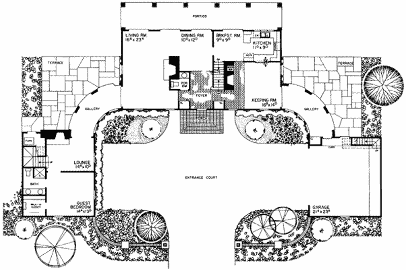 House Plan Design - Floor Plan - Main Floor for Colonial House Plan #72-184 - 5 bed, 3.5 bath