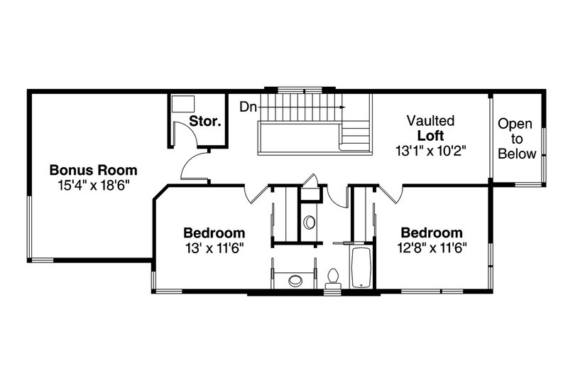 House Design - Floor Plan - Upper Floor House Plan #124-954 - 3 bed, 2.5 bath
