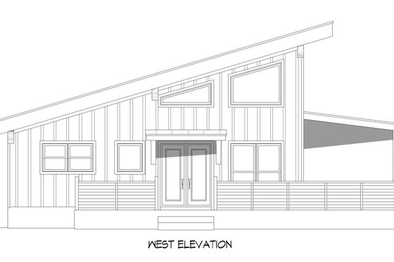 Exterior - Front Elevation 3 for Contemporary House Plan #932-908 - 2 bed, 1 bath