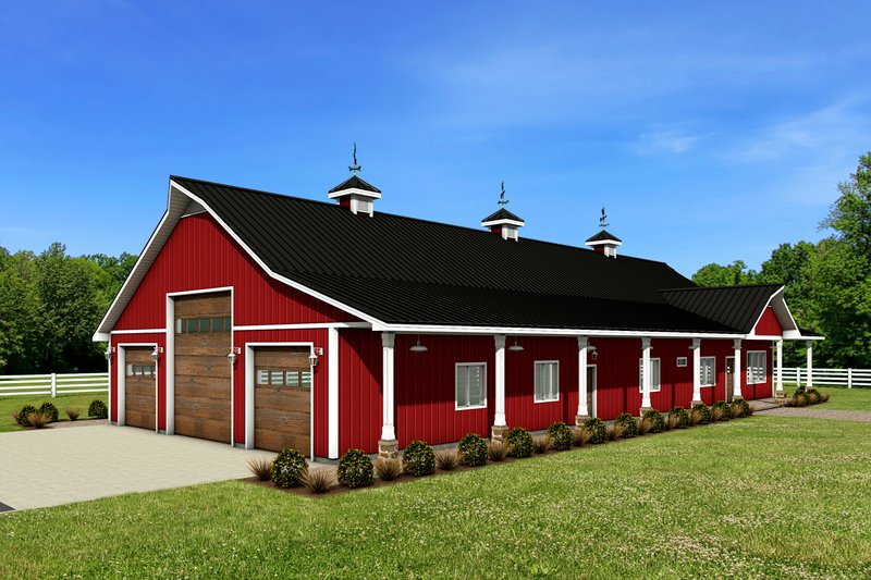 Architectural House Design - Barndominium Exterior - Front Elevation Plan #1084-13