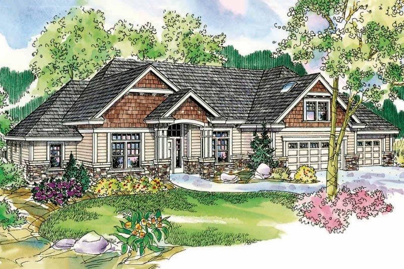 House Blueprint - Craftsman Exterior - Front Elevation Plan #124-732