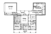 Southern Style House Plan - 3 Beds 2 Baths 2394 Sq/Ft Plan #45-279 
