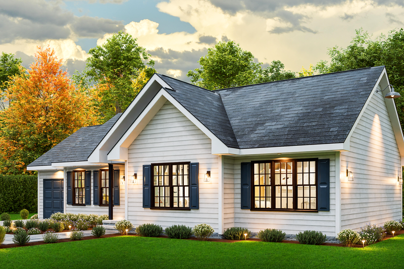 House Blueprint - Exterior - Front Elevation 3 for Traditional House Plan #54-637 - 3 bed, 2 bath
