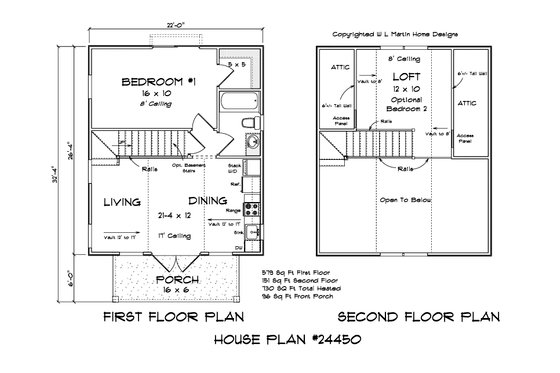 Floor Plan - Main Floor 1 for Cottage House Plan #513-2243 - 1 bed, 1 bath