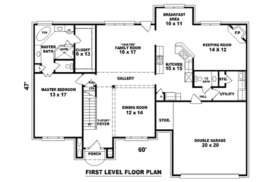 Floor Plan - Main Floor for European House Plan #81-844 - 4 bed, 3.5 bath