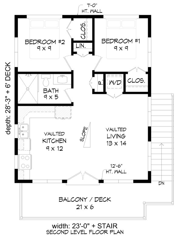 Contemporary Floor Plan - Upper Floor Plan #932-751