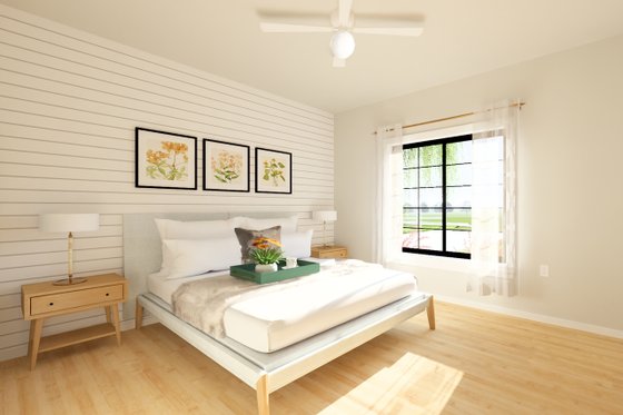 Interior - Master Bedroom for Farmhouse House Plan #126-256 - 3 bed, 2 bath