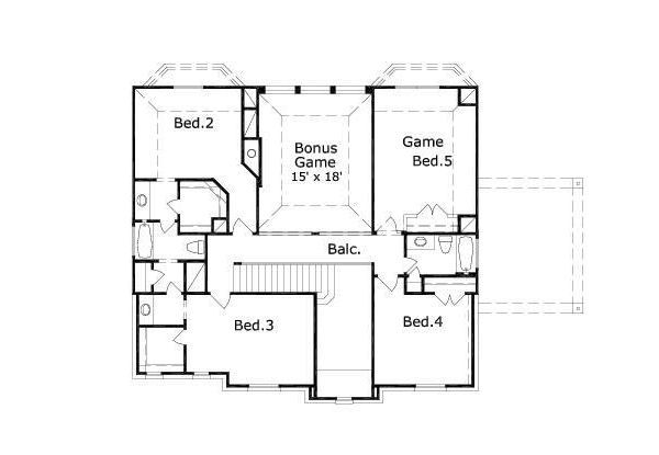 European Floor Plan - Upper Floor Plan #411-510