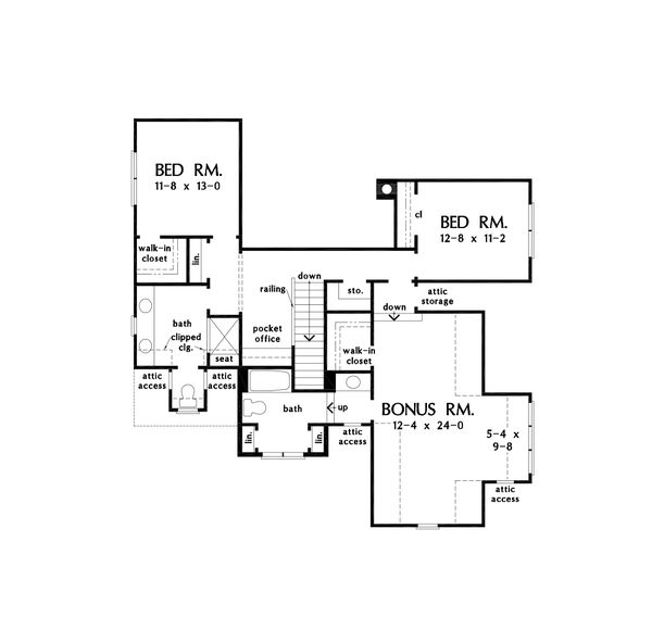 Home Plan - Cottage Floor Plan - Upper Floor Plan #929-1121