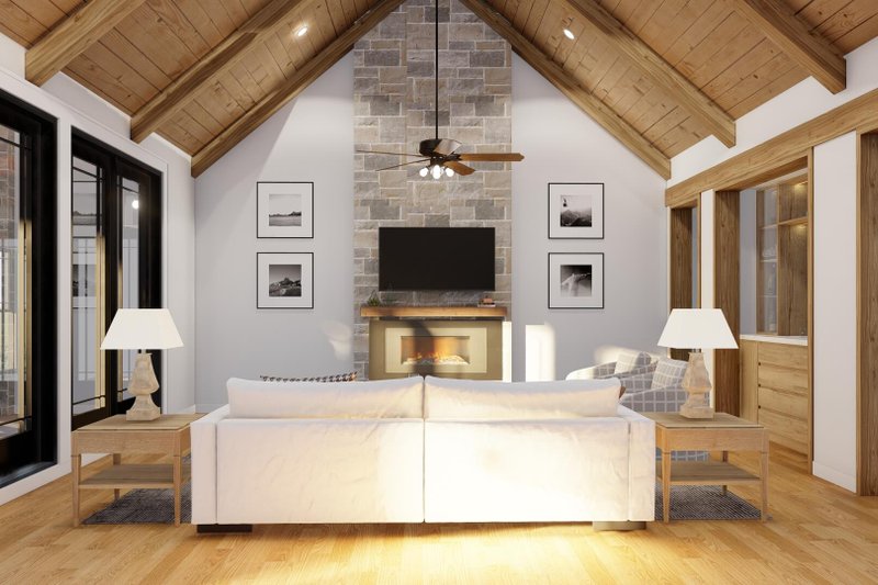 Architectural House Design - Interior - Family Room 1 for Country House Plan #17-2596 - 5 bed, 6 bath
