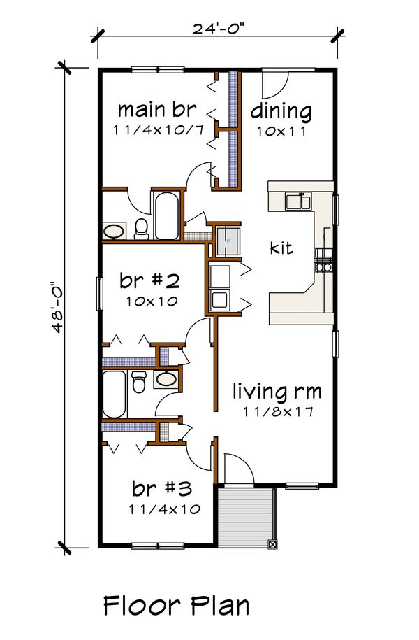 House Plan Design - Cottage Floor Plan - Main Floor Plan #79-130