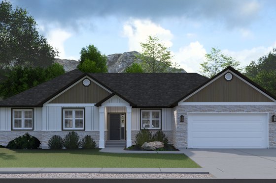 Exterior - Front Elevation 3 for Farmhouse House Plan #1060-218 - 3 bed, 2 bath