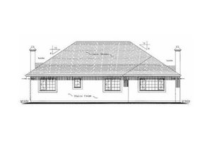 Exterior - Rear Elevation for European House Plan #18-9030 - 3 bed, 2 bath