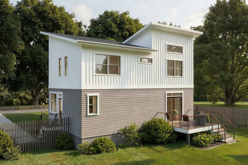 House Plan Design - Exterior - Front Elevation 3 for Modern House Plan #79-296 - 3 bed, 2.5 bath