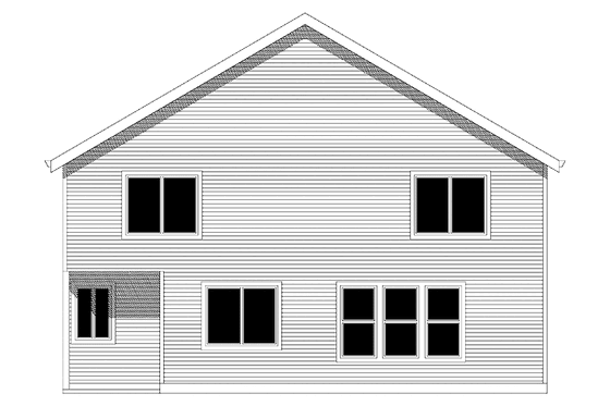 Exterior - Rear Elevation for Traditional House Plan #943-12 - 5 bed, 2.5 bath