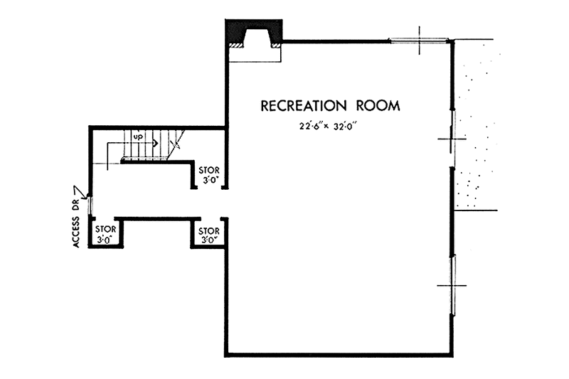 Dream House Plan - Floor Plan - Lower Floor for Contemporary House Plan #320-1273 - 3 bed, 2.5 bath