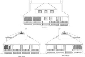 Exterior - Rear Elevation for Country House Plan #81-103 - 3 bed, 2.5 bath