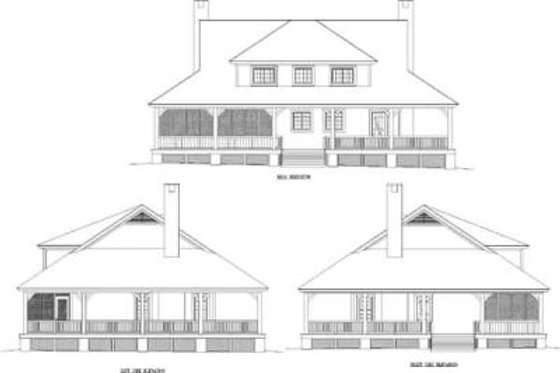 Exterior - Rear Elevation for Country House Plan #81-103 - 3 bed, 2.5 bath