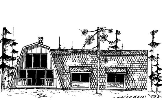 Exterior - Front Elevation 3 for Contemporary House Plan #60-856 - 1 bed, 2.5 bath