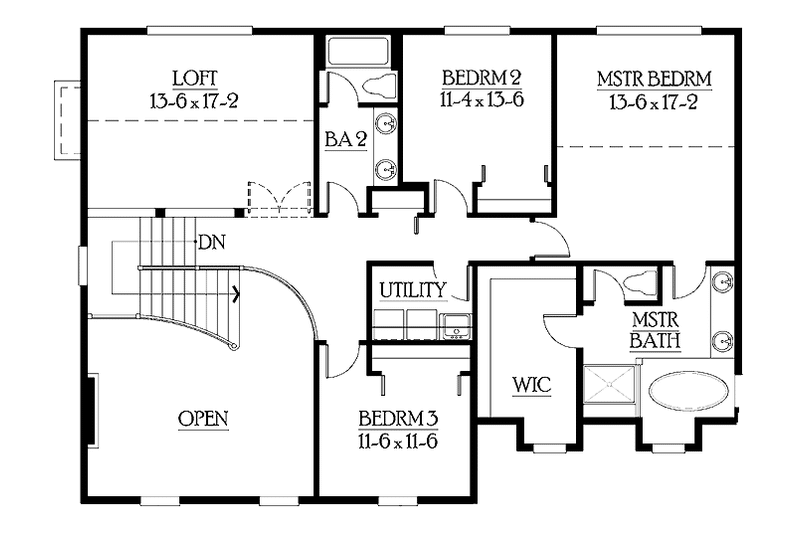 House Plan Design - Floor Plan - Upper Floor for Country House Plan #132-310 - 4 bed, 2.5 bath