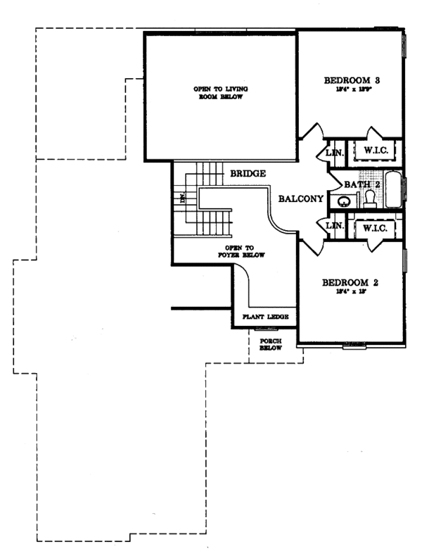 Architectural House Design - Colonial Floor Plan - Upper Floor Plan #952-12