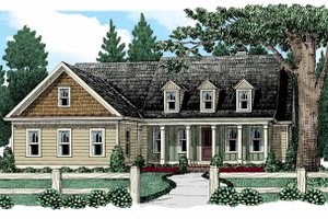 Colonial Exterior - Front Elevation Plan #927-943