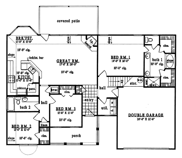 Dream House Plan - Country Floor Plan - Main Floor Plan #42-460