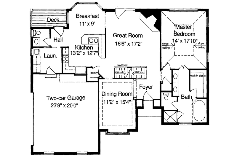 Home Plan - Floor Plan - Main Floor for Traditional House Plan #46-560 - 4 bed, 2.5 bath
