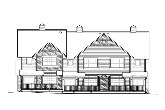 Exterior - Rear Elevation for Traditional House Plan #1042-13 - 9 bed, 6 bath