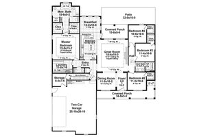 Floor Plan - Main Floor for Country House Plan #21-320 - 4 bed, 2.5 bath