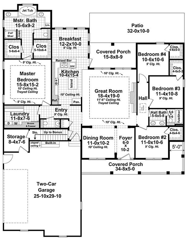 Dream House Plan - Country Floor Plan - Main Floor Plan #21-320