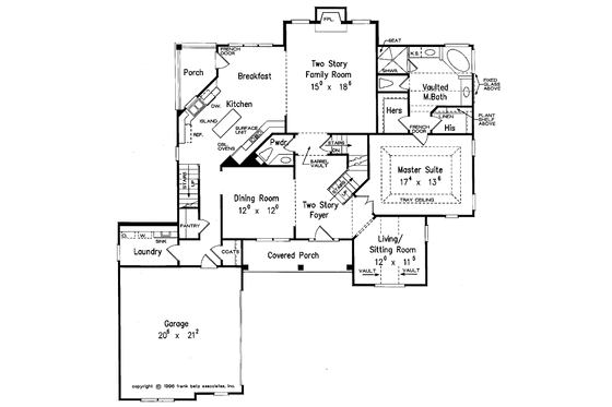Floor Plan - Main Floor for Traditional House Plan #927-101 - 3 bed, 2.5 bath