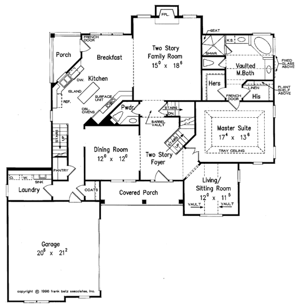 House Blueprint - Traditional Floor Plan - Main Floor Plan #927-101