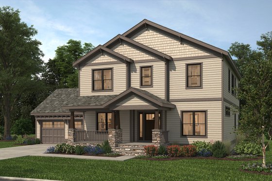 Exterior - Front Elevation 3 for Farmhouse House Plan #497-63 - 3 bed, 2.5 bath