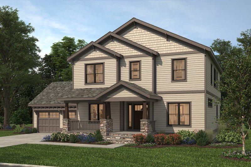 House Blueprint - Exterior - Front Elevation 3 for Farmhouse House Plan #497-63 - 3 bed, 2.5 bath